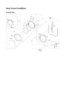 Front Frame And Door Assembly Diagram and Parts List for WF331ANR XAA-02 Samsung Washer