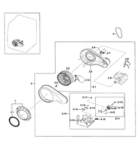 Motor Assy Diagram and Parts List for DV511AEW XAA-0001 Samsung Dryer
