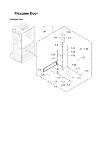 Flexzone Door Parts Diagram and Parts List for RF28JBEDBSR AA-08 Samsung Refrigerator