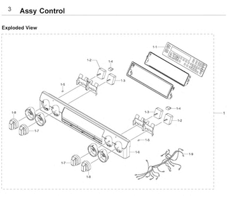 Control Diagram and Parts List for NE58K9500SG AA-0001 Samsung Range