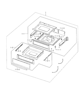 Drawer Assy Diagram and Parts List for NE597R0ABSR AA-0001 Samsung Range