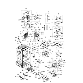 Fridge Diagram and Parts List for RF28HFEDBBC (AA)(0009) Samsung Refrigerator