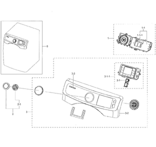 Part Location Diagram of DC64-03066J Samsung Dryer control push button