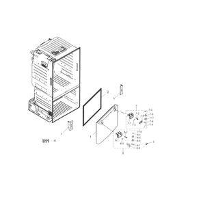 Freezer Door Diagram and Parts List for RF263BEAEWW AA-03 Samsung Refrigerator