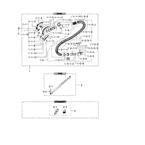 Hose Assembly Diagram and Parts List for SC12F50PJ  Samsung Canister Vacuum