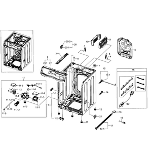 Frame Diagram and Parts List for WF520ABW XAA-06 Samsung Washer