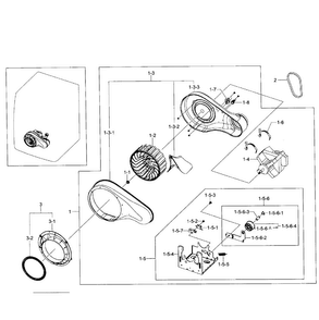 Motor Assy Diagram and Parts List for DV231AGW XAA-0001 Samsung Dryer