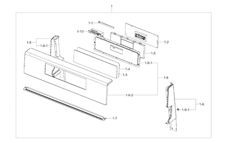 Control Box Diagram and Parts List for NX58F5700WS AA-0001 Samsung Range