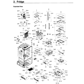 Fridge Diagram and Parts List for RF28HDEDPBC AA-05 Samsung Refrigerator