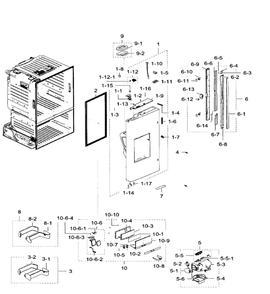 Left Door Diagram and Parts List for RF28HFEDTBC AA-07 Samsung Refrigerator