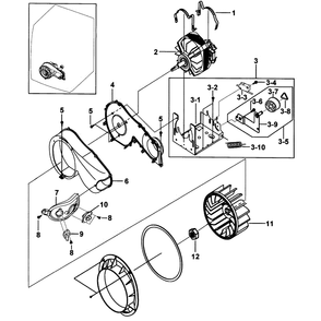 Motor Assembly Diagram and Parts List for DV316LGW XAA-00 Samsung Dryer
