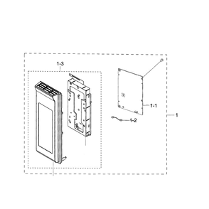 Control Panel Diagram and Parts List for ME21H706MQB AA-00 Samsung Microwave