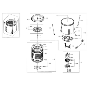 Tub Diagram and Parts List for WA400PJHDWR AA-02 Samsung Washer