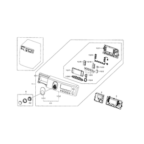 Control Panel Diagram and Parts List for WF448AAW XAA-07 Samsung Washer