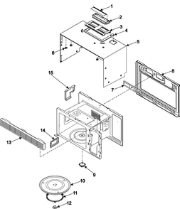 Body/cavity/elements Diagram and Parts List for MR6698WB XAA Samsung Microwave