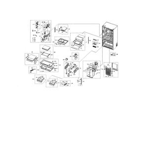 Fridge Diagram and Parts List for RF28NHEDBSG AA-00 Samsung Refrigerator
