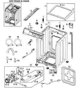 Frame/cover Diagram and Parts List for WF328AAG XAA-0000 Samsung Washer