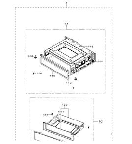 Drawer Diagram and Parts List for NE595R0ABBB AA-0001 Samsung Range