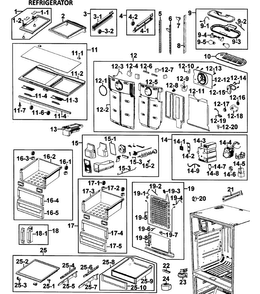 Refrigerator Diagram and Parts List for RFG295AAPN XAA-0000 Samsung Refrigerator