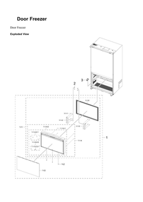 Freezer Door Diagram and Parts List for RF23BB820012 AA-00 Samsung Refrigerator