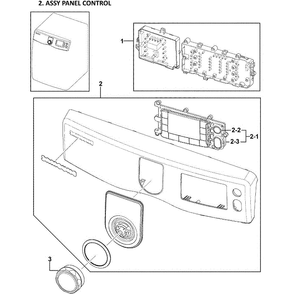 Control Panel Diagram and Parts List for DV419AGW XAA-0002 Samsung Dryer
