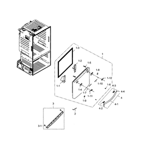 Part Location Diagram of DA82-02260N Samsung Packing Door Assembly
