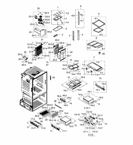 Fridge Diagram and Parts List for RF323TEDBBC AA-0003 Samsung Refrigerator
