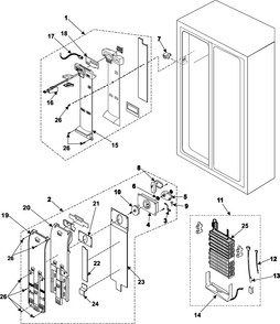 Freezer Compartment Diagram and Parts List for RS257BARB XAA Samsung Refrigerator