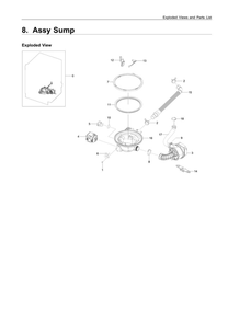 Sump Assembly Diagram and Parts List for DW80R9950UT AA-01 Samsung Dishwasher