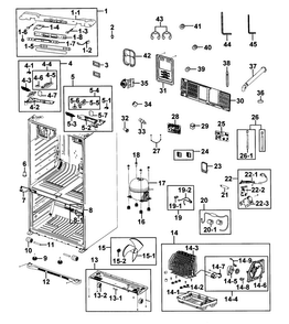 Cabinet Diagram and Parts List for RFG293HAPN XAA-0001 Samsung Refrigerator