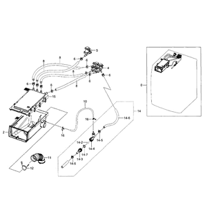 Housing Drawer Diagram and Parts List for WF520ABP XAA-06 Samsung Washer
