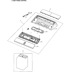 Control Panel Diagram and Parts List for DVE54M8750V A3-0000 Samsung Dryer