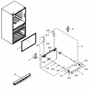 Freezer-Door Diagram and Parts List for RF22KREDBSG (AA)(0007) Samsung Refrigerator