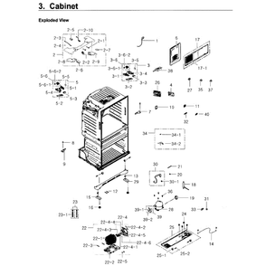Cabinet Diagram and Parts List for RF4267HARS XAA-03 Samsung Refrigerator