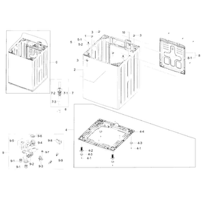 Frame Assy Diagram and Parts List for WA52J8060AW A2-0000 Samsung Washer