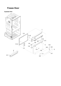 Freezer Door Parts Diagram and Parts List for RF23HTEDBSR AA-12 Samsung Refrigerator