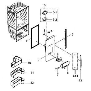 Left Door Diagram and Parts List for RFG298HDWP XAA-00 Samsung Refrigerator