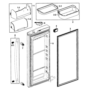 Right Door Diagram and Parts List for RF268ABPN XAA-00 Samsung Refrigerator
