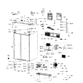 Cabinet Diagram and Parts List for RH29H9000SR AA-03 Samsung Refrigerator
