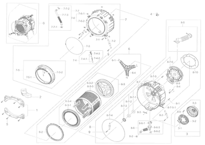 Part Location Diagram of DC61-02628A Samsung Tub