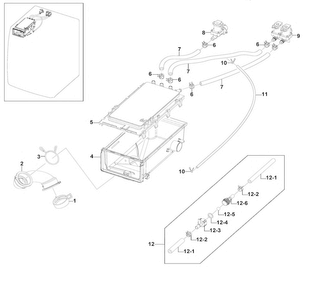 Drawer Housing Diagram and Parts List for WF220ANW XAA-0001 Samsung Washer