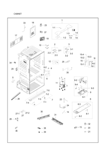 Cabinet Diagram and Parts List for RF23HCEDBSG AA-01 Samsung Refrigerator