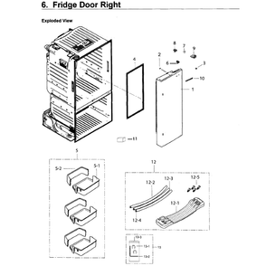 Fridge Door R Diagram and Parts List for RF263TEAEWW AA-02 Samsung Refrigerator