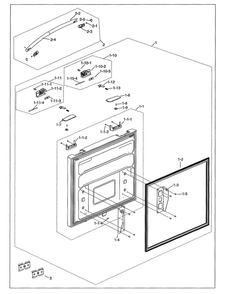 Freezer Door Diagram and Parts List for RF18HFENBSR US-00 Samsung Refrigerator