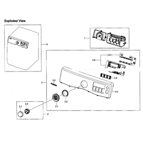 Control Panel Diagram and Parts List for DV393GTPARA A1-01 Samsung Dryer