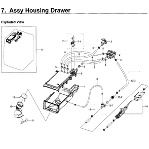 Housing-Drawer Diagram and Parts List for WF419AAW XAA-01 Samsung Washer