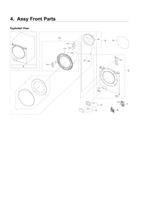 Front Parts Assembly Diagram and Parts List for WF45R6300AW US-01 Samsung Washer