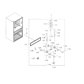 Flexzone Diagram and Parts List for RF31FMESBSR AA-07 Samsung Refrigerator