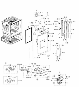 Left Door Diagram and Parts List for RF28HFEDTSR AA-0009 Samsung Refrigerator
