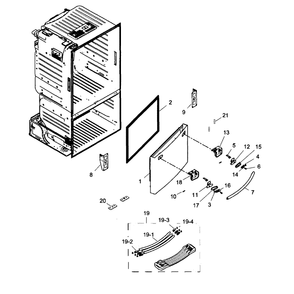 Freezer Door Diagram and Parts List for RF263BEAESP AA-01 Samsung Refrigerator
